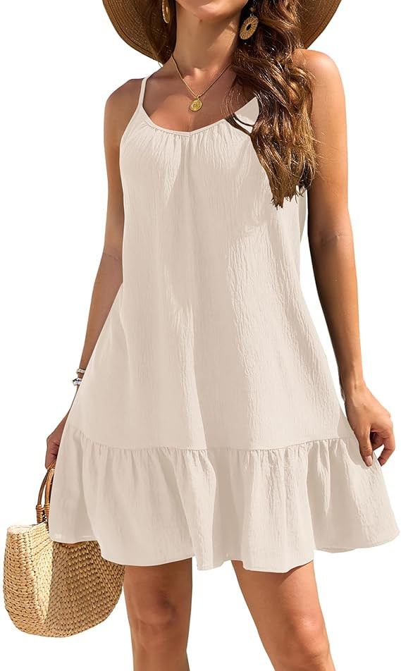 Halife Swimsuit Coverup for Women 2026 Vacation Beach Cover Ups Spaghetti Straps Bathing Suit Cov... | Amazon (US)