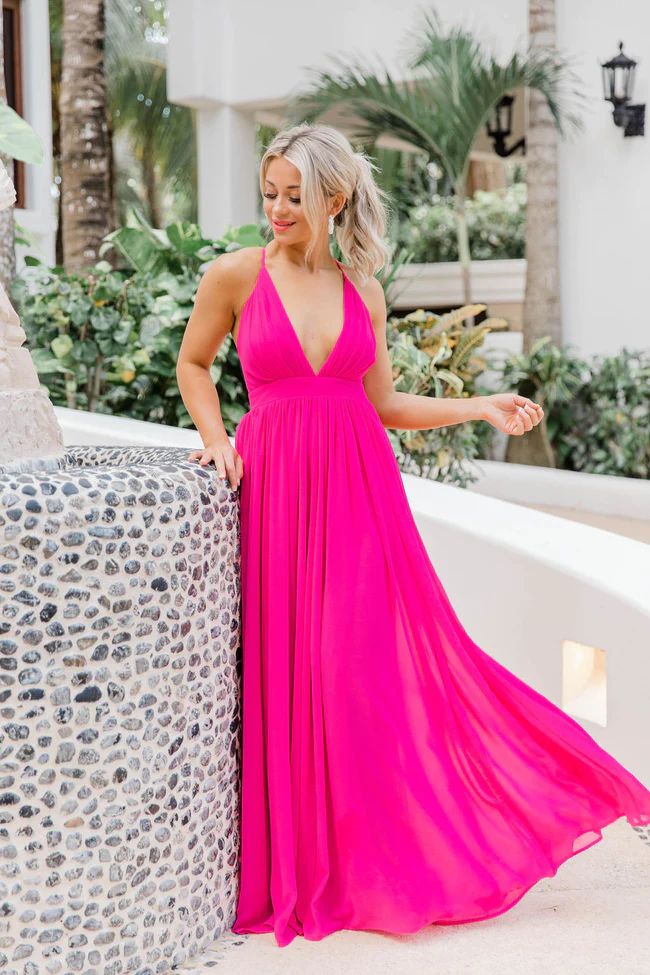 It All Begins With Love Magenta Maxi Dress | Pink Lily
