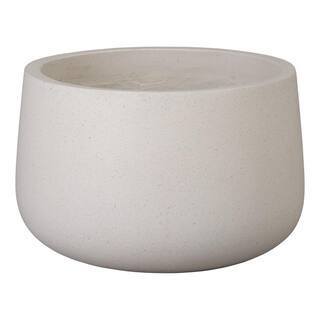 Emissary 25.5 in. L x 16.5 in. H White Terrazzo Round Planter 1382TW-3 - The Home Depot | The Home Depot