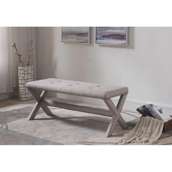 Best Master Furniture 622 Upholstered Contemporary Accent Bench - Grey | Bed Bath & Beyond