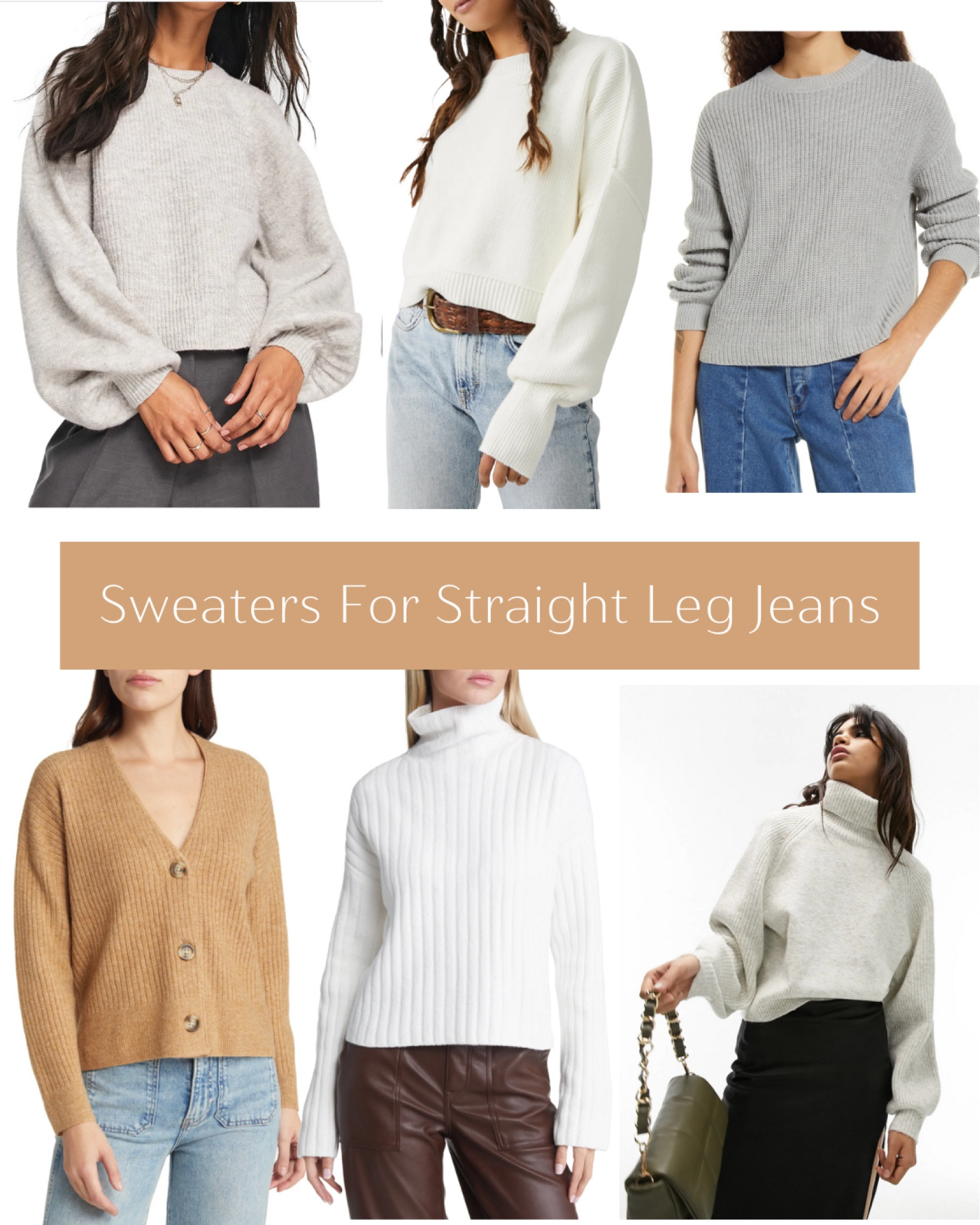Cropped sweaters to wear with straight leg jeans 

#LTKunder100 #LTKstyletip