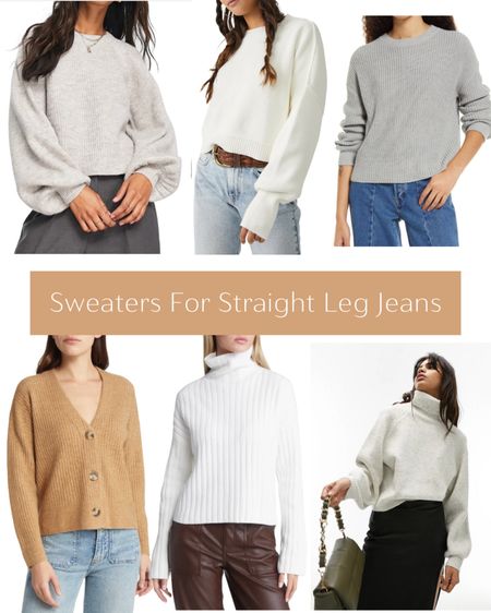 Cropped sweaters to wear with straight leg jeans 

#LTKunder100 #LTKstyletip