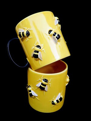 Department 56 Yellow 3D Bumblebee Coffee Mug or Tea Mug Set of 2  | eBay | eBay US
