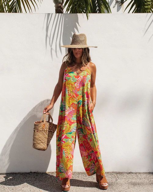 Tropical State Of Mind Pocketed Jumpsuit | VICI Collection