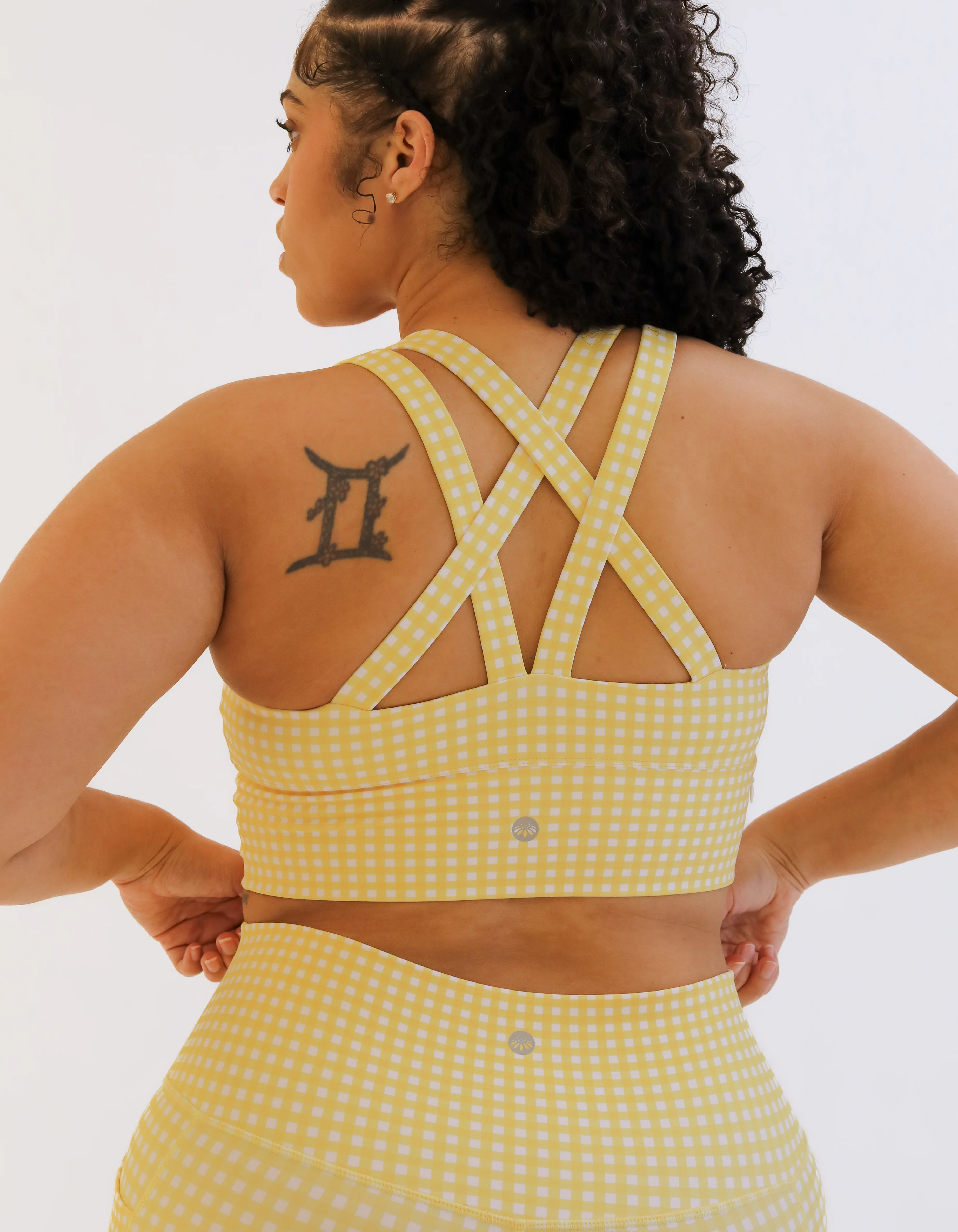 Sierra Sports Bra - Yellow Gingham | Senita Athletics