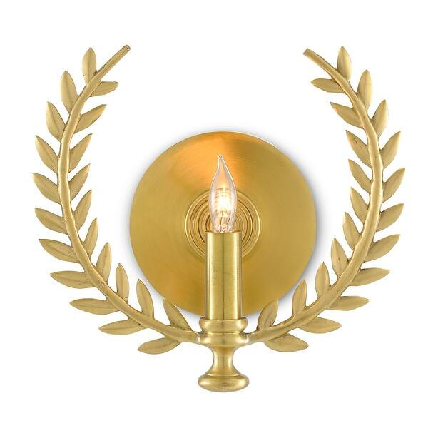 Currey & Company Lauritz 1-Light Brass Wall Sconce - 9"h x 9"w x 4"d | Bed Bath & Beyond