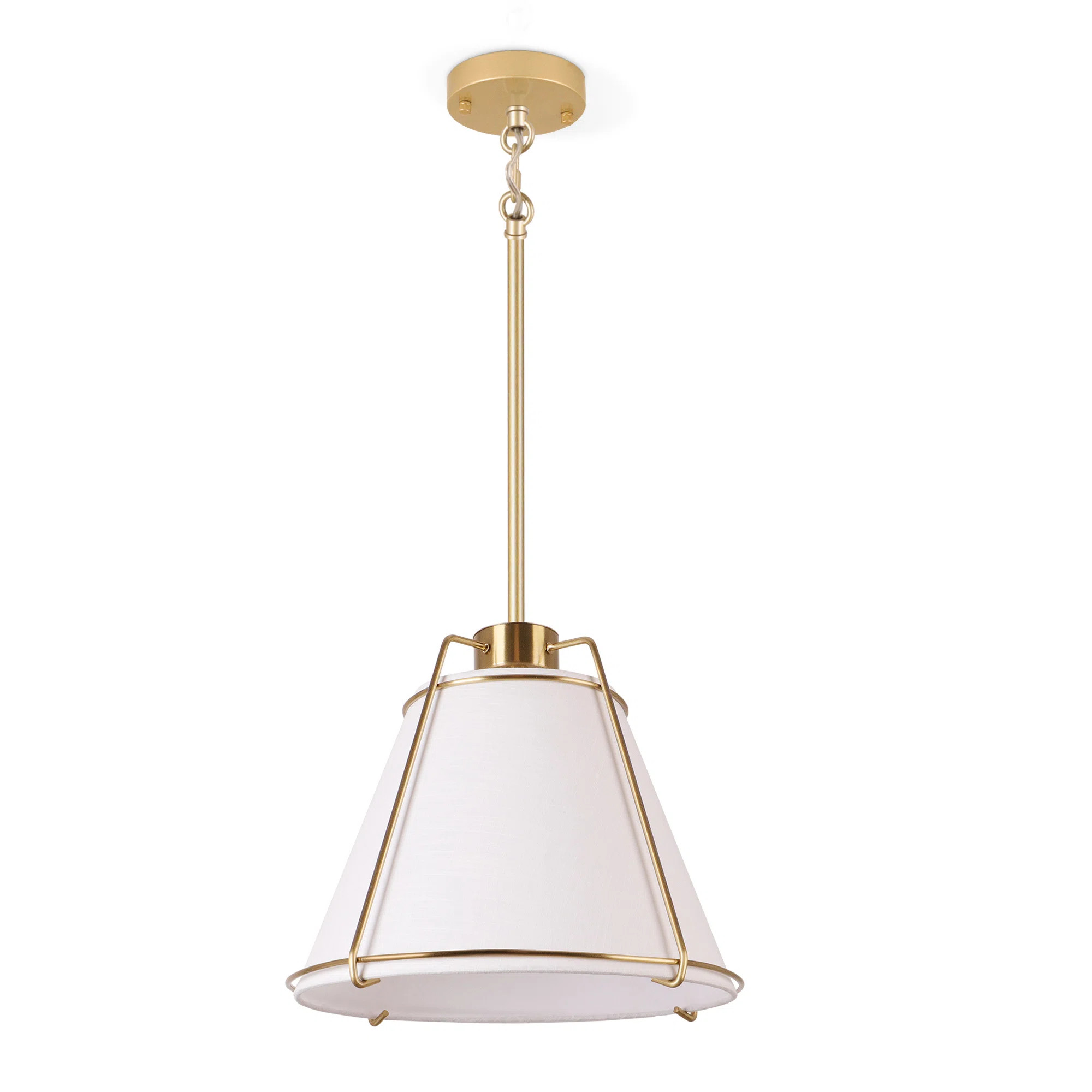 Mercer41 Leibuy 1 - Light Brass Pendant  Metal Chandelier Fabric Shade & Reviews | Wayfair | Wayfair North America