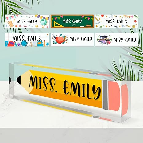 Teacher Office Desk Name Plate Personalized, Custom Name Plates for Desks, Teachers Office Desk D... | Amazon (US)
