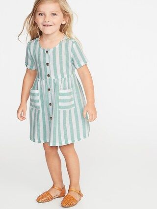 Striped Waist-Defined Shirt Dress for Toddler Girls | Old Navy US