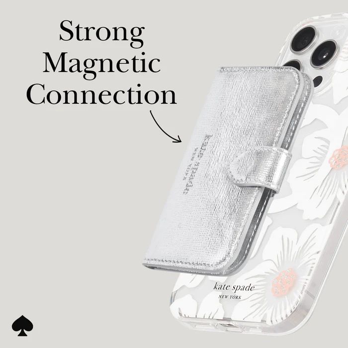 kate spade new york Metallic Silver Morgan MagSafe Wallet | Case-Mate