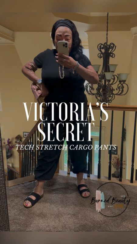 Victoria’s Secret Tech Stretch Cargo Pants and Base Cotton Tee🖤 I’m wearing an XL in both. The outfit and shoes are true to size.

Weekend Outfit, Summer Outfit, Summer Sandals 

#LTKVideo #LTKOver40 #LTKActive