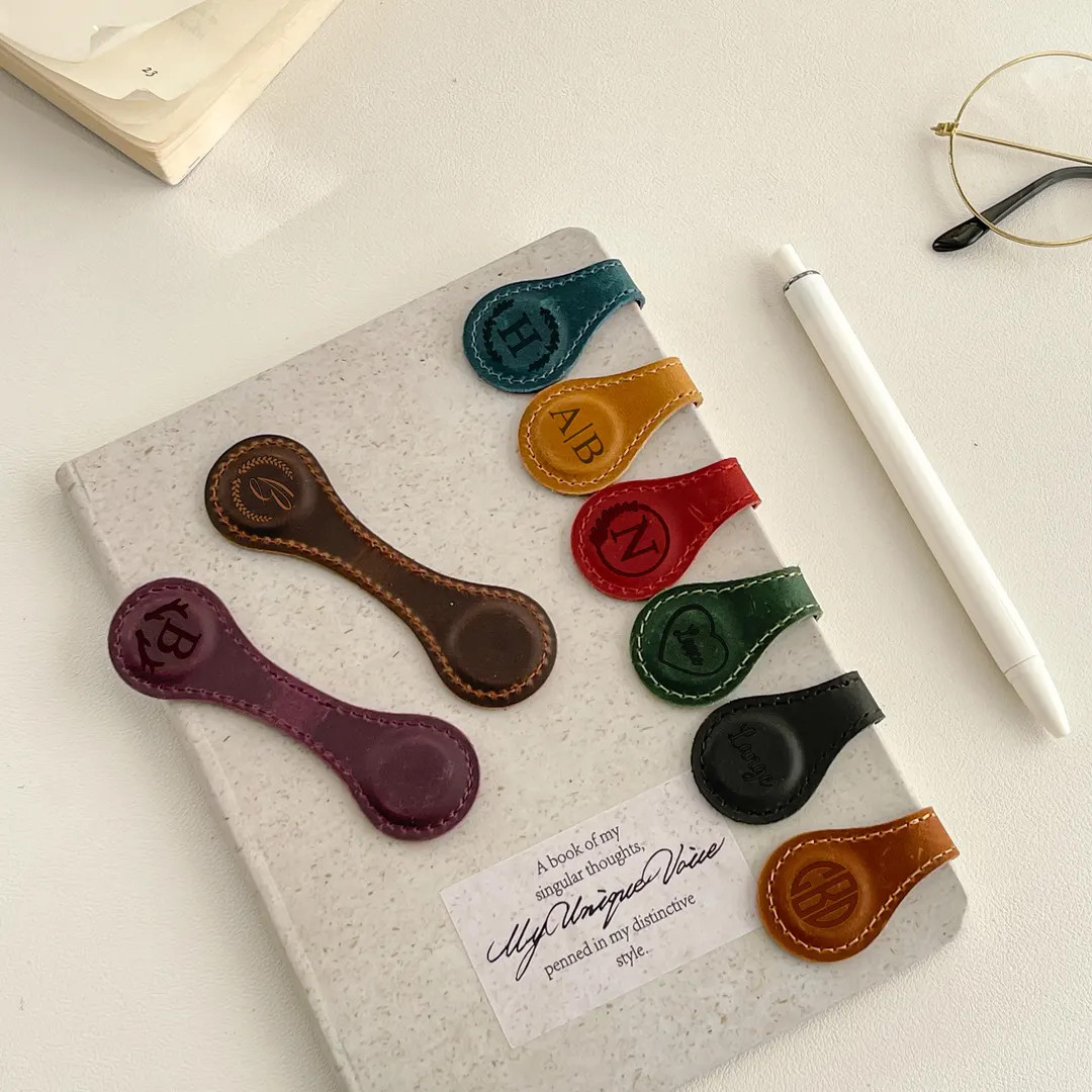 Personalized Eco-friendly Leather Bookmark/ Leather Magnetic Bookmark/custom Leather Bookmark/han... | Etsy (US)