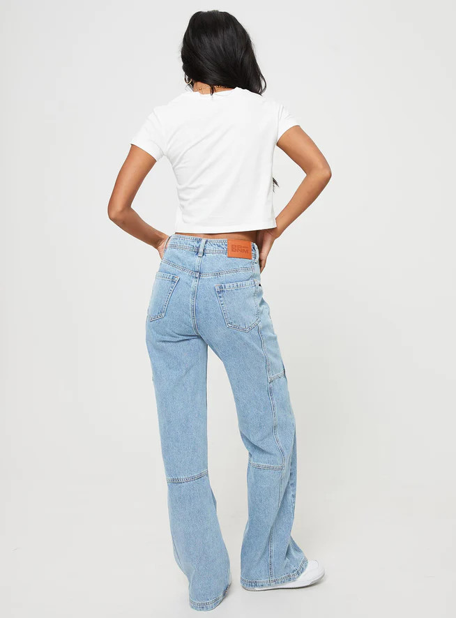 Chad Cargo Jeans Mid Wash Denim | Princess Polly US