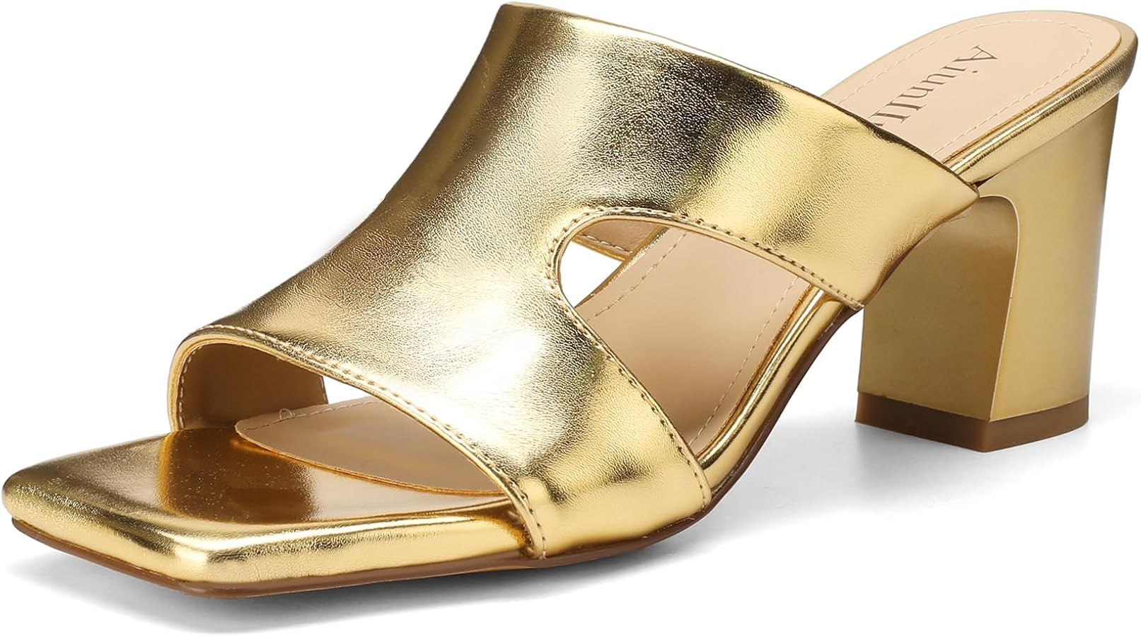 Heeled Sandals For Women Square Open Toe Slip-On Heeled Mules Block Chunky Heeled Casual Sandals ... | Amazon (US)