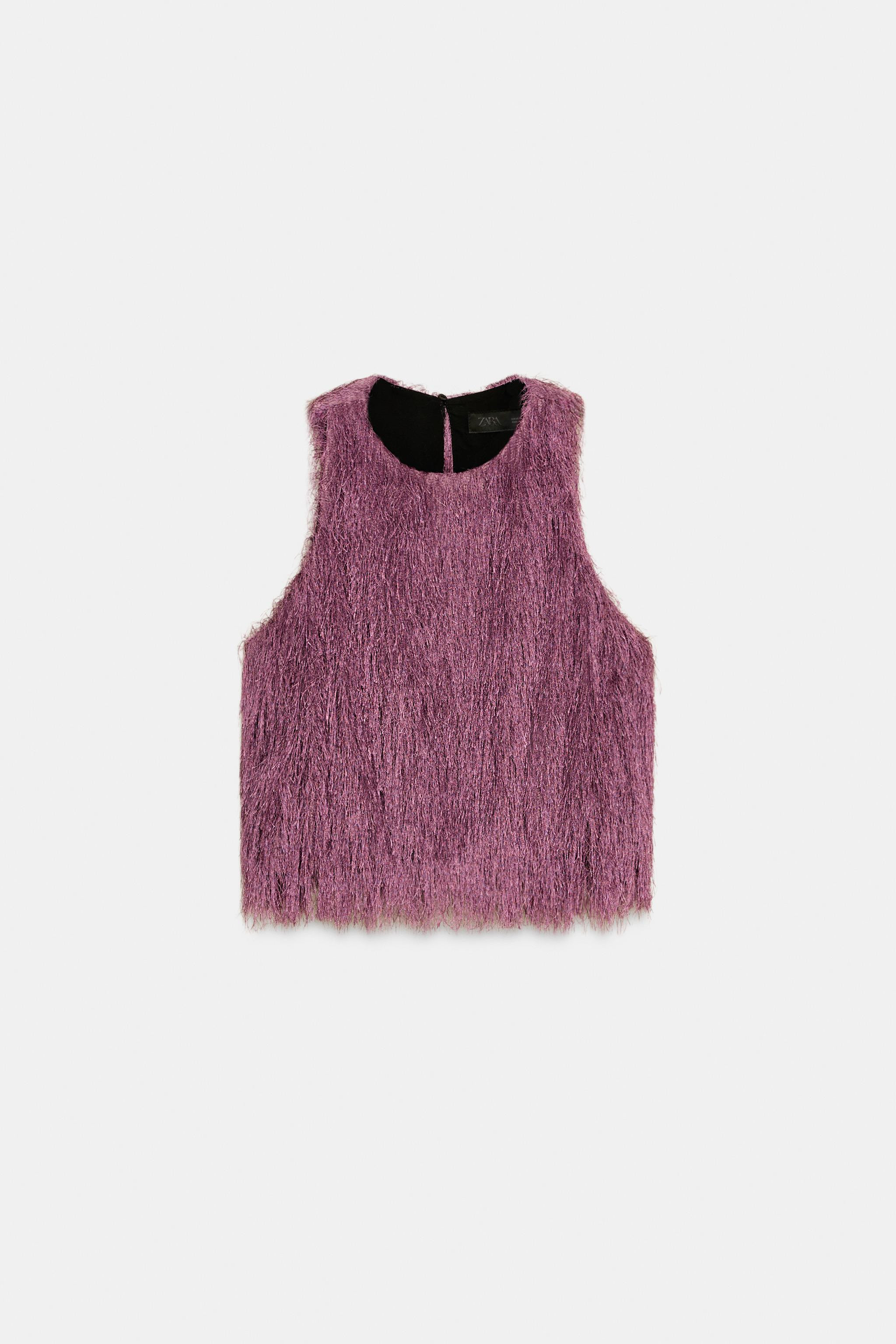 BALLOON TOP WITH FRINGING | Zara UK