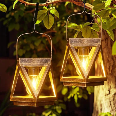 Solar Lanterns Outdoor Waterproof - Upgraded Metal Hanging Solar Lights Outdoor Lanterns Decorative, Bright Bronze Hanging Lantern Outdoor For Yard Pa | Wayfair North America