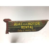 Boat & Motor Rental Vintage Faux Tin Cabin Sign | Etsy (US)
