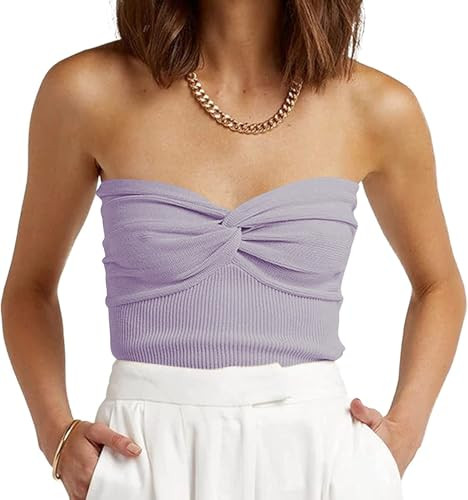 EFAN Womens Tube Tops Summer Outfits Cute Crop Tops 2026 Beach Vacation Spring Fashion Y2K Strapl... | Amazon (US)