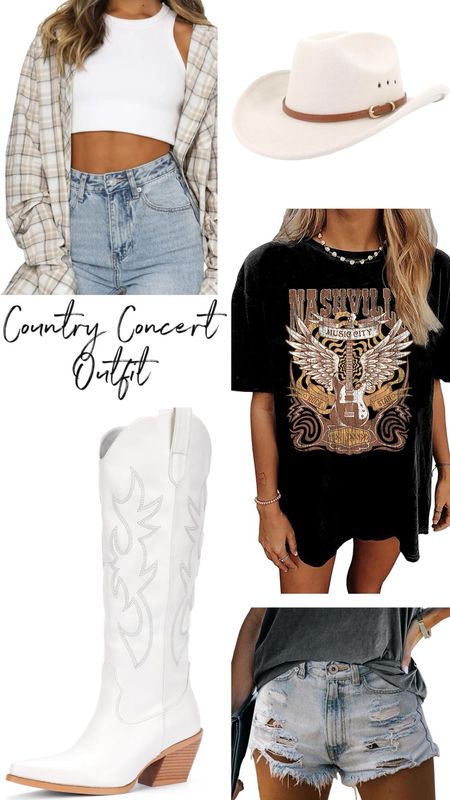 Country Concert Outfit Idea | Cowboy Boots | Hat 

#LTKstyletip #LTKshoecrush #LTKfindsunder50