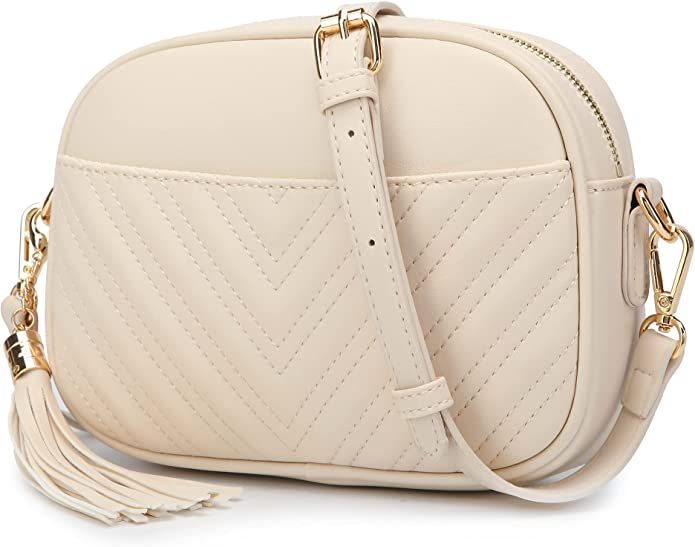 Lola Mae Quilted Crossbody Bag, Trendy Design Shoulder Purse (CA Beige): Handbags: Amazon.com | Amazon (US)