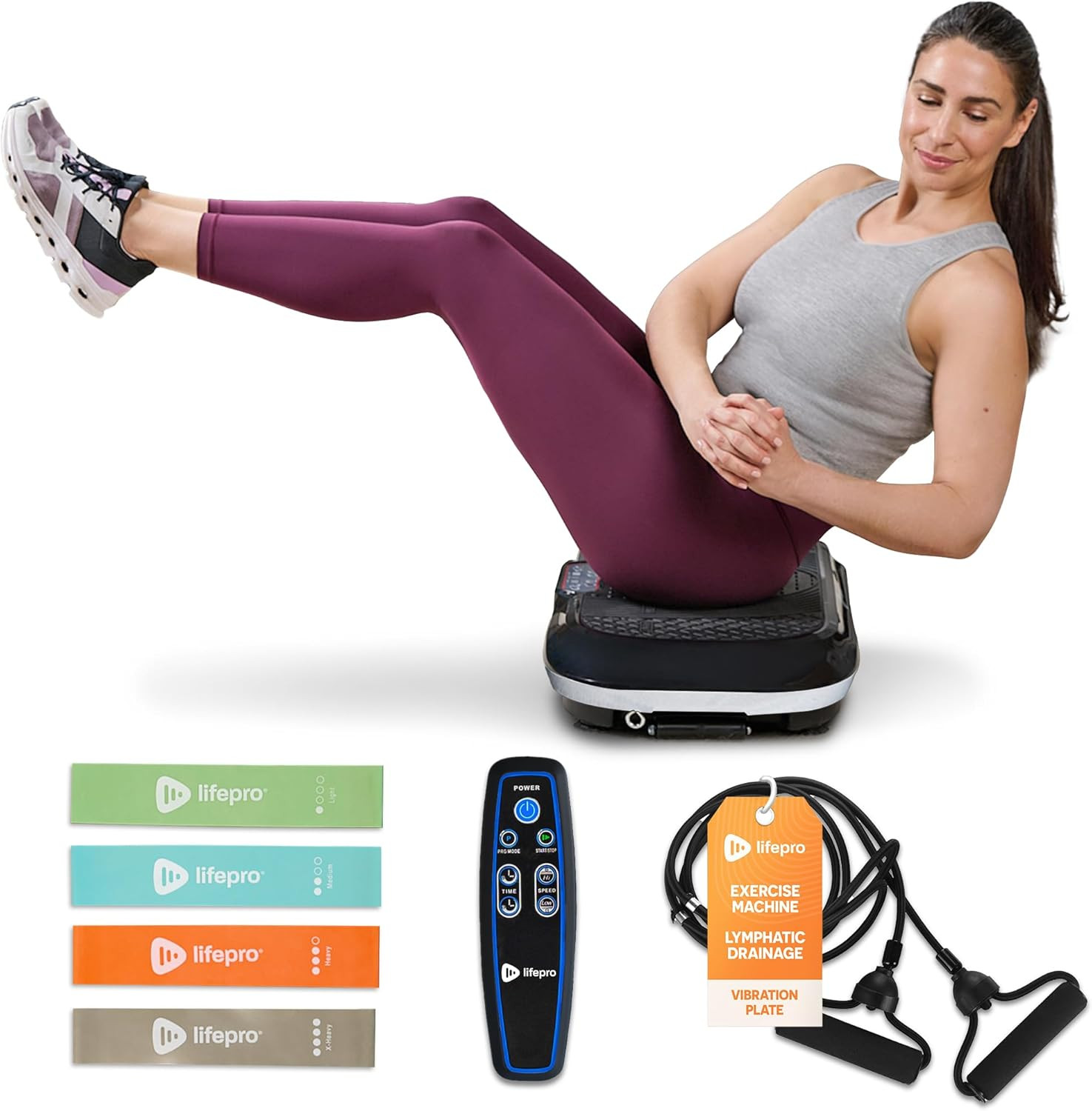 LifePro Vibration Plate Exercise Machine - Whole Body Workout Vibration Fitness Platform w/ Loop ... | Amazon (US)