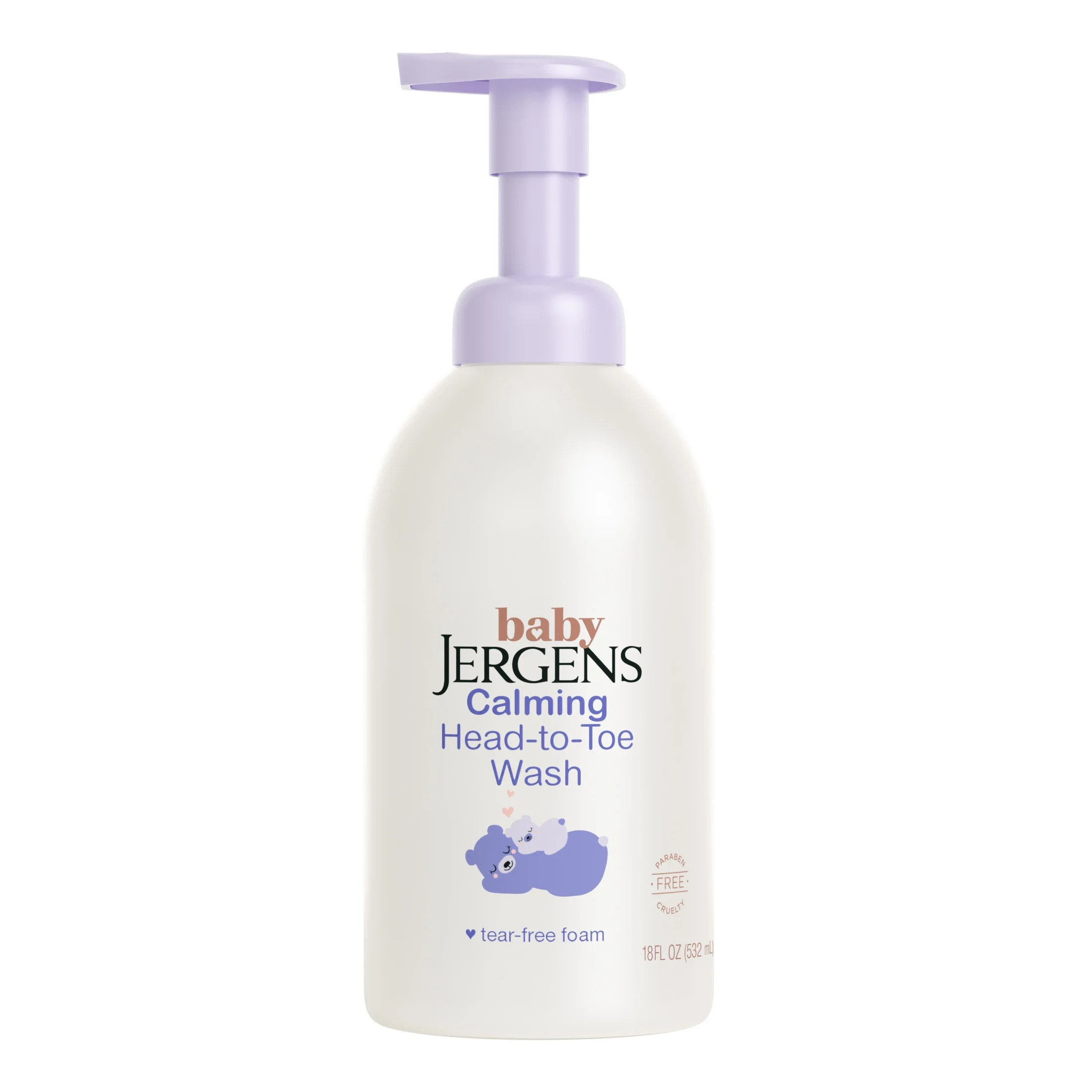 Baby Jergens Calming Head-to-Toe Foaming Wash, Tear-free Baby Shampoo and Body Wash, 18 fl oz | Walmart (US)