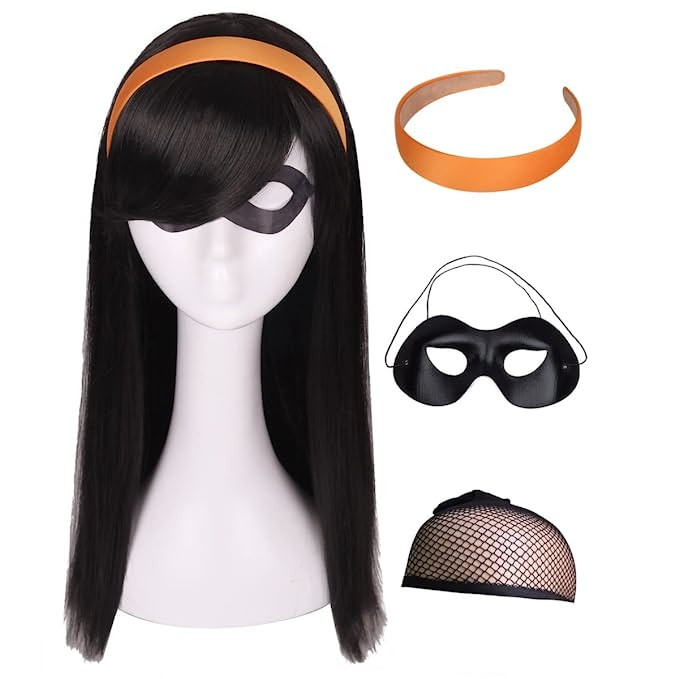 Long Straight Black Natural Cosplay Wig for Halloween | Amazon (US)
