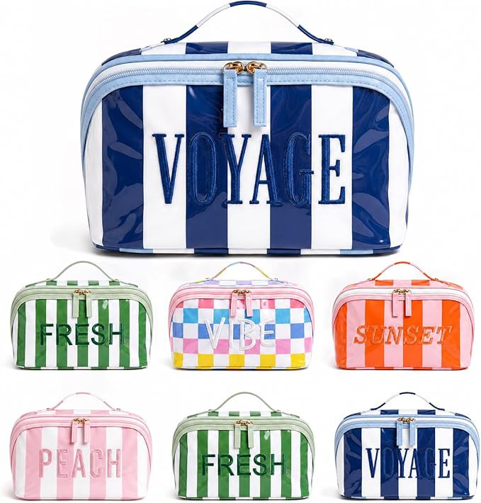Personalized Embroidered Makeup Bag, Waterproof Travel Toiletry Bag with Large Capacity, Portable... | Amazon (US)