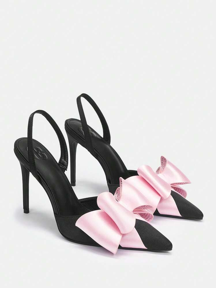 CUCCOO CHICEST Women's Pointed Toe Back Strap Bow High Heel Pumps For Summer Graduation Heels Prom Heels Vacation Shoes Summer Elegant Heels Party Spring Shoes Spring Break Easter | SHEIN