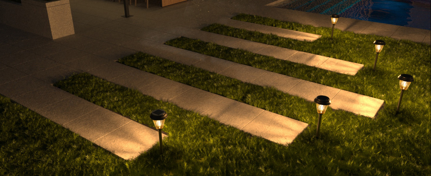 XMCOSY+ Solar Lights Outdoor, 2 Lighting Modes 10/25 Lumens LED Solar Garden Lights, Solar Pathwa... | Amazon (US)