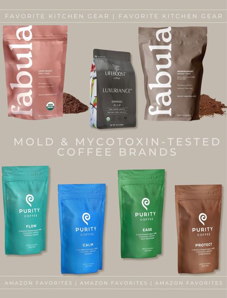 Clean coffee brands that are third-party tested for mycotoxins, mold, and pesticides. This is so important when choosing products like coffee due to what the products are exposed to during growing and harvest.
.
Coffee | Amazon finds | Coffee Drinks | Coffeemaker | mold free | sustainable home | healthy home | eat clean | healthy living | #founditonamazon

#LTKU #LTKfitness #LTKhome