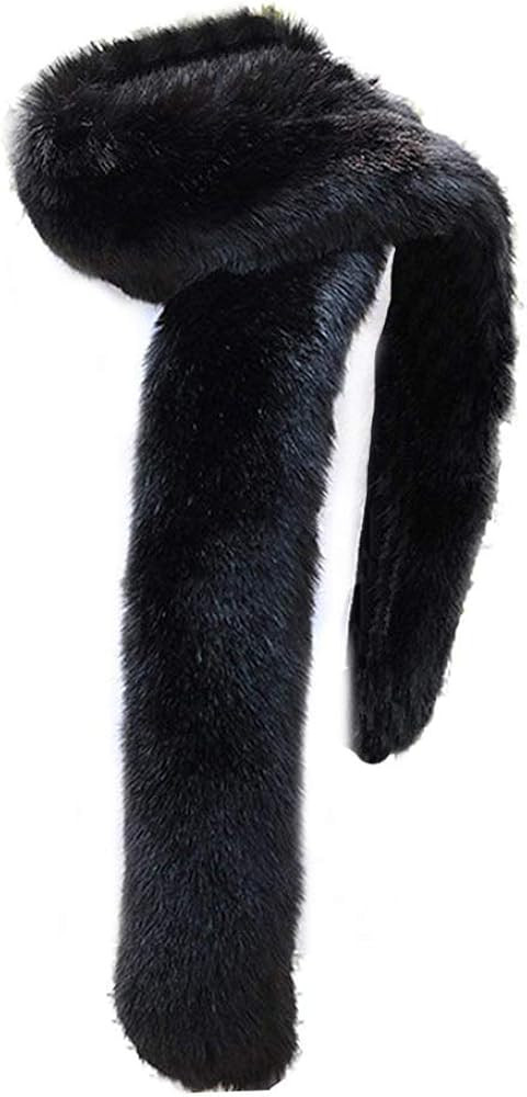 Bettli Women's Men's Extra Large Faux Fox Raccoon Fur Scarf Collar Stole Shawl | Amazon (US)