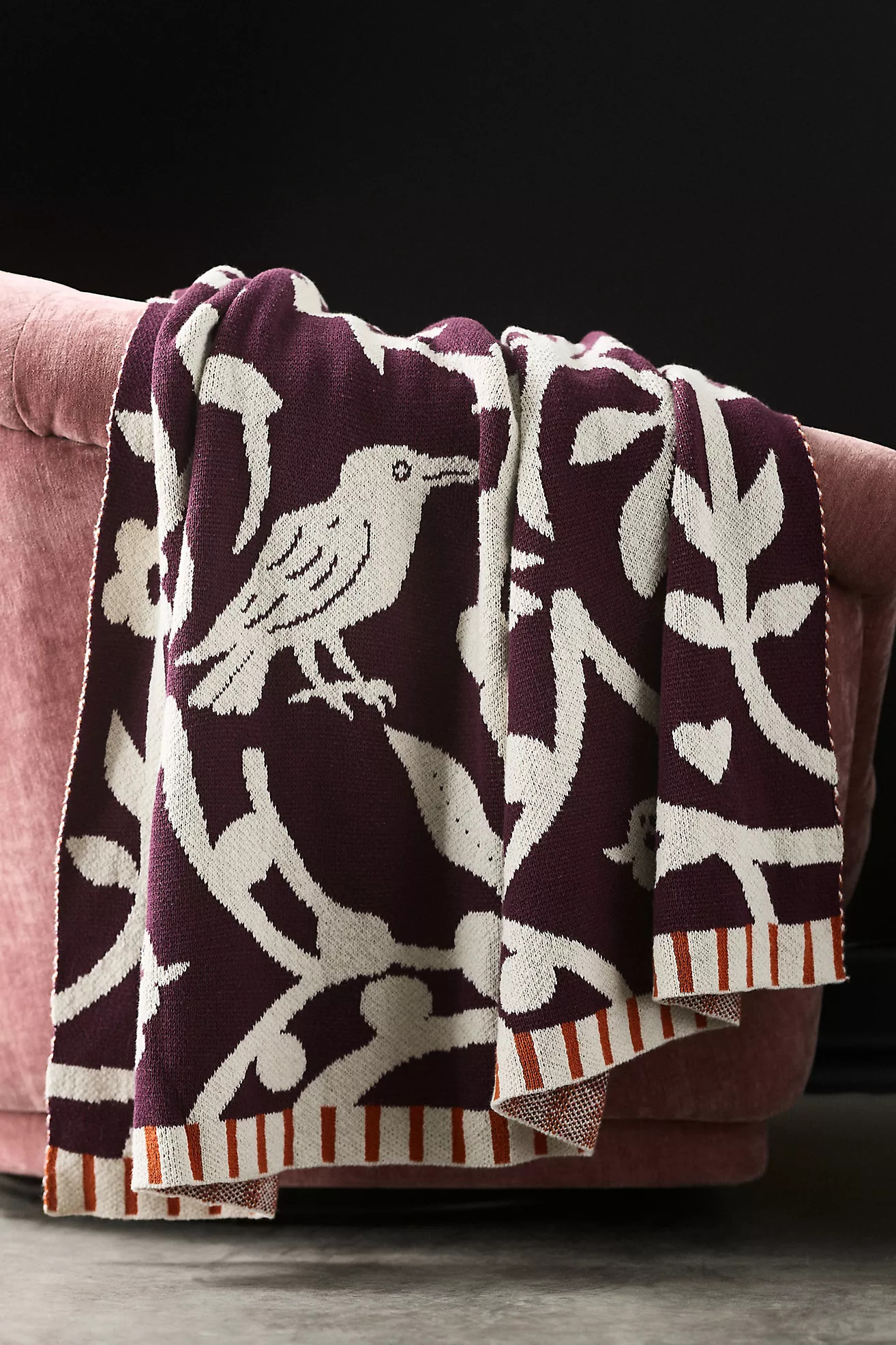 Cotton Spooky Garden Knit Throw | Anthropologie (US)