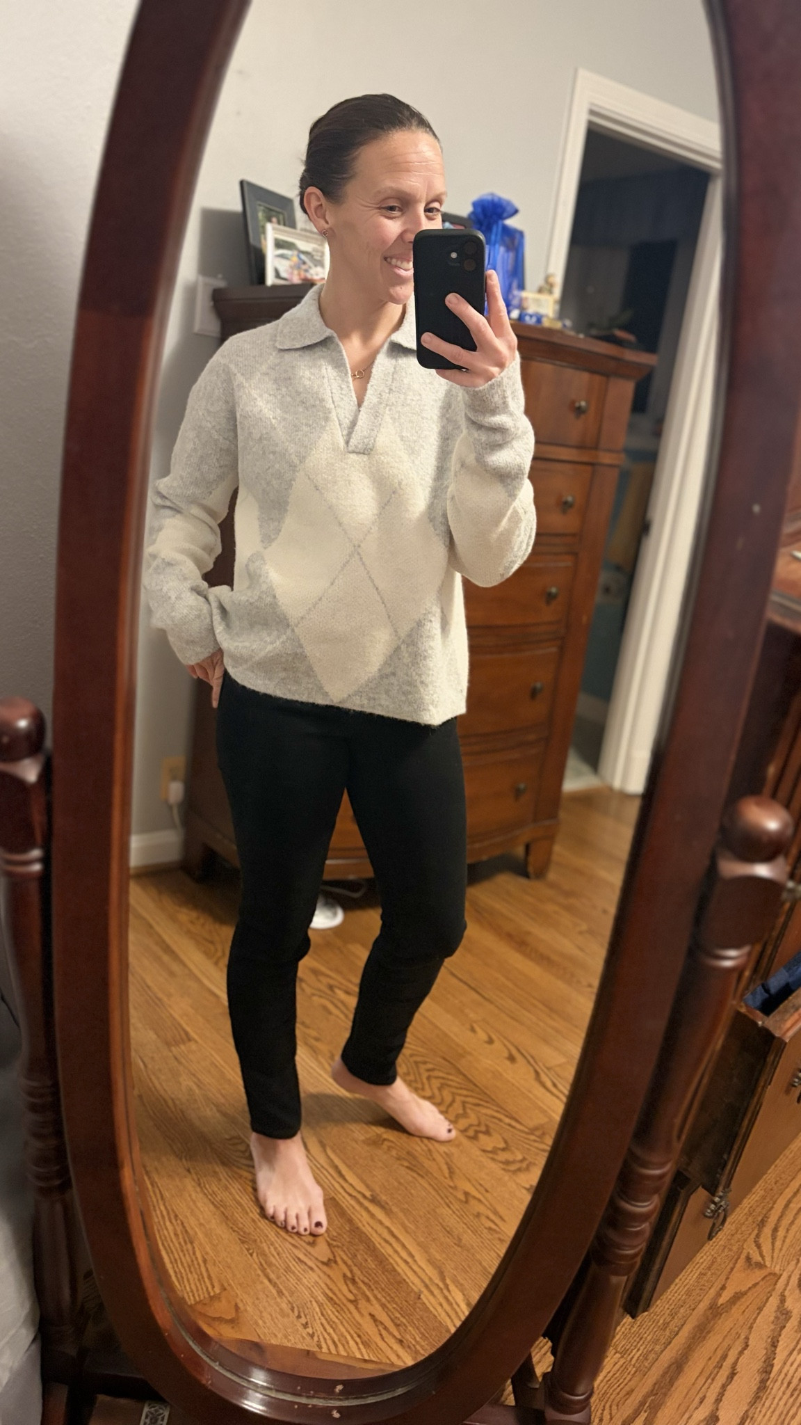 I love this sweater! The material is awesome and I love the argyle design. The jeans fit great and have just enough stretch. 


#winteroutfit #blackjeans #target #salefinds #budgetfriendly #teacheroutfit  #skinnyjeans #LTKU #LTKOver40 #LTKWorkwear


#LTKSaleAlert #LTKSeasonal #LTKFindsUnder50