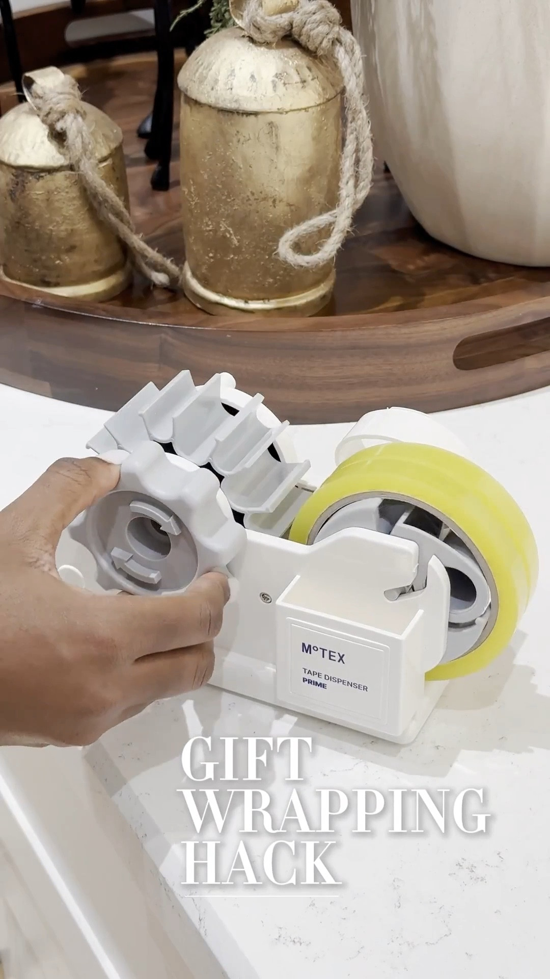 
This dispenser cuts your wrapping tape into multiple pieces which cuts down your gift wrapping! Simply load the tape and twist the knob! 

#LTKGiftGuide #LTKHoliday #LTKHome
