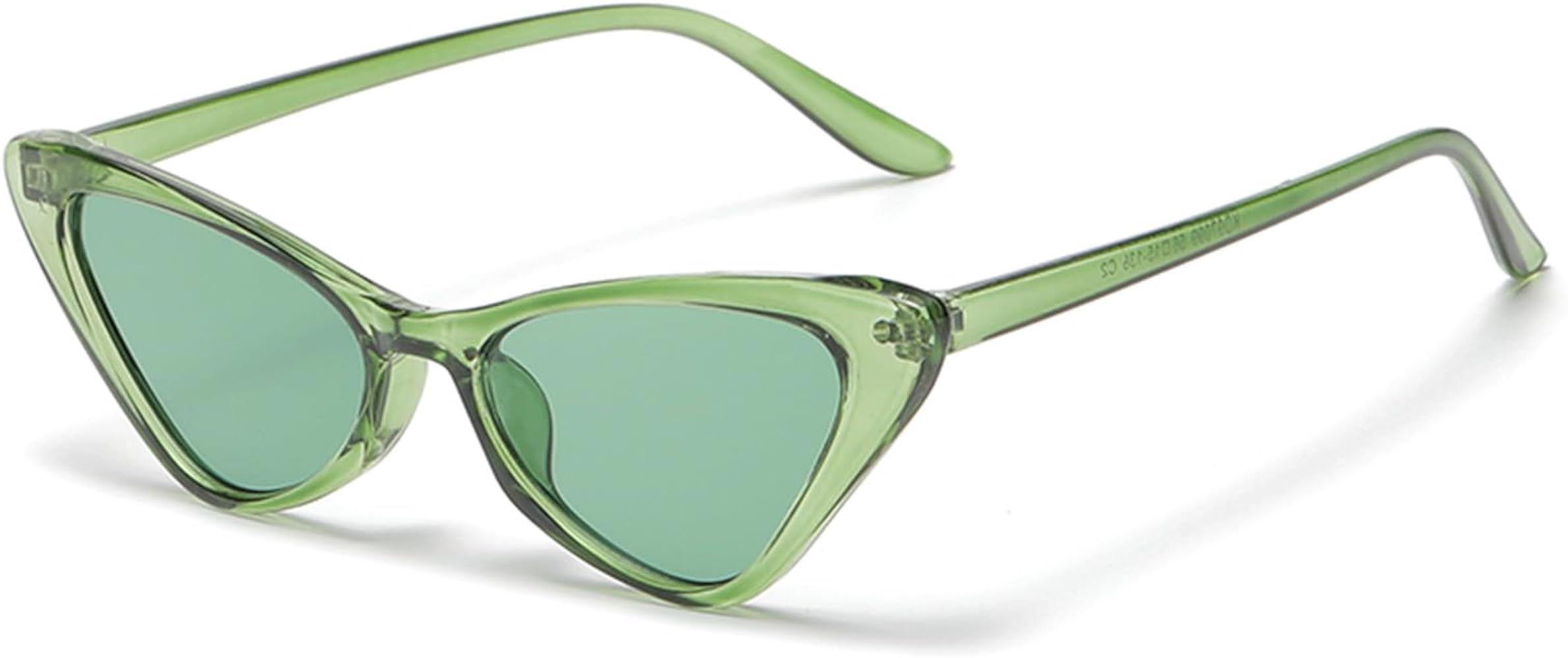 JieJieko Retro Narrow Cat Eye Sunglasses for Women Vintage Style Women Sunglasses Plastic Frame | Amazon (US)