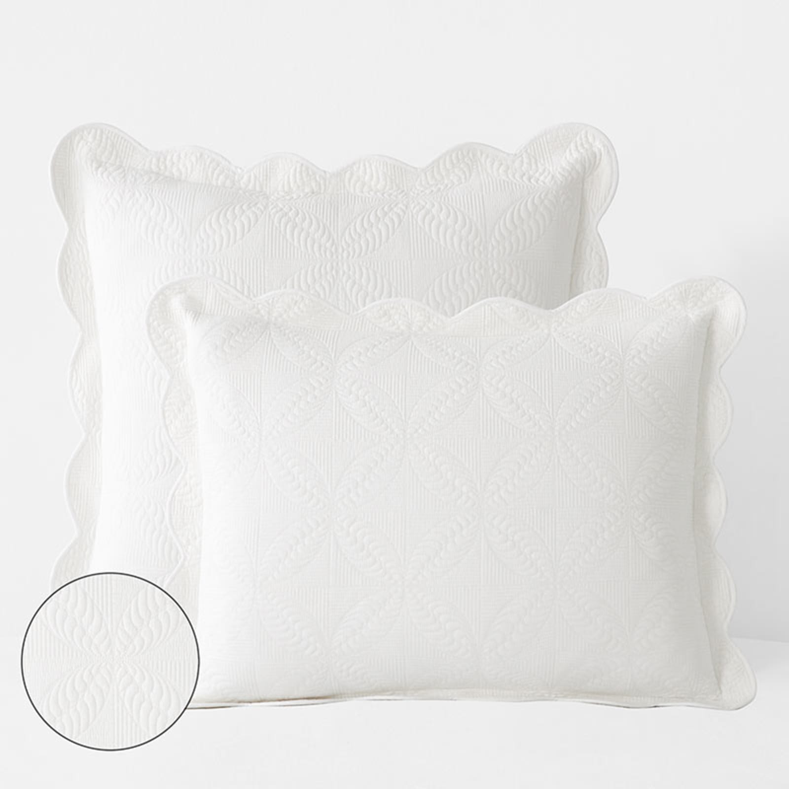 Scallop Lightweight Quilted Sham - White, Standard | The Company Store