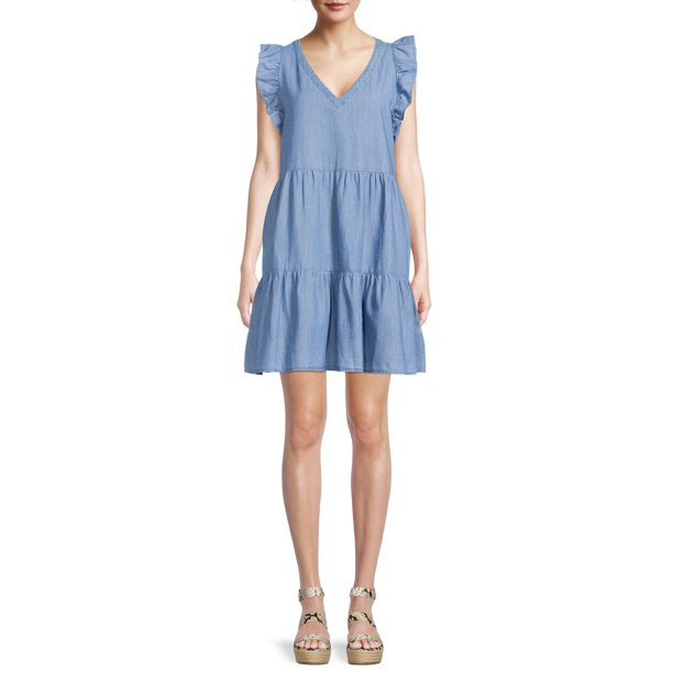 Time and Tru Women’s Flutter Dress | Walmart (US)