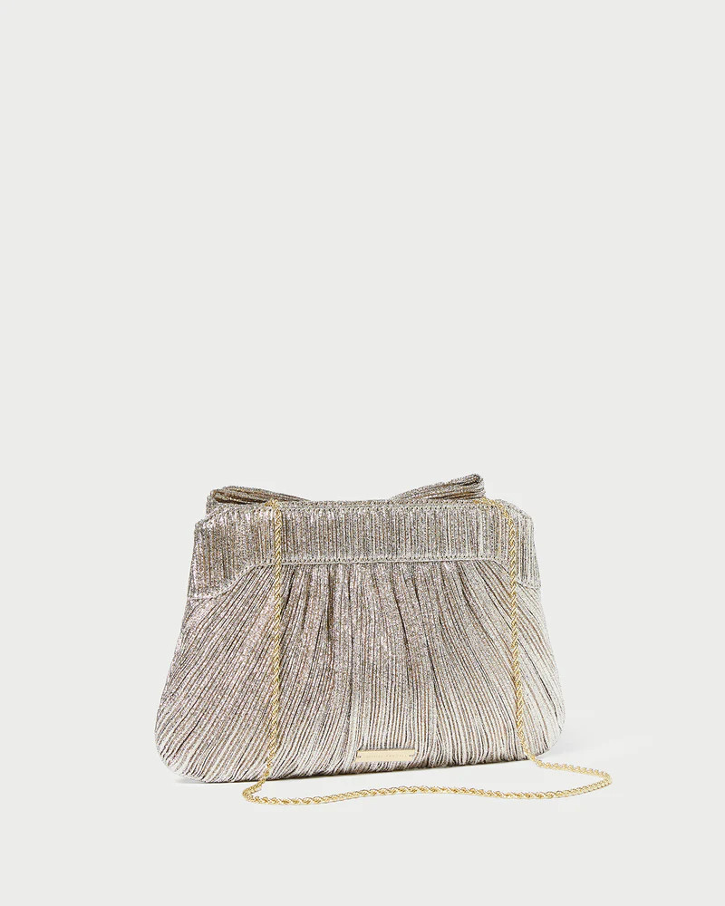 Rayne Champagne Bow Clutch | Loeffler Randall