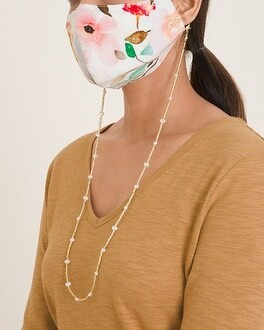 Convertible Goldtone and Faux-Pearl Mask Necklace | Chico's