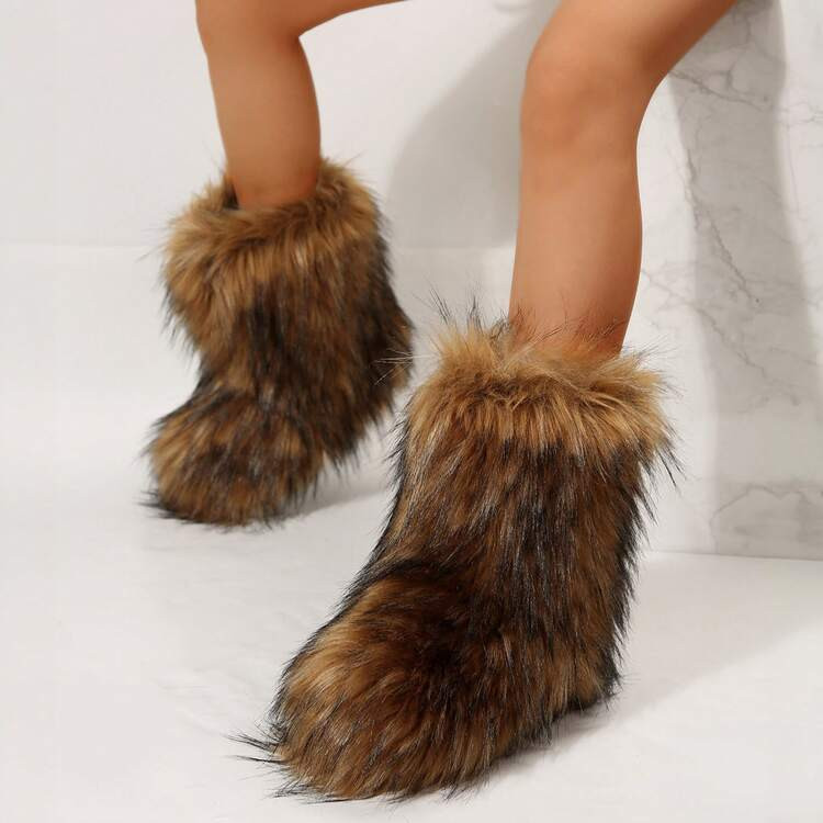 Women Snow Boots Winter Faux Fluffy Short Comfort | SHEIN