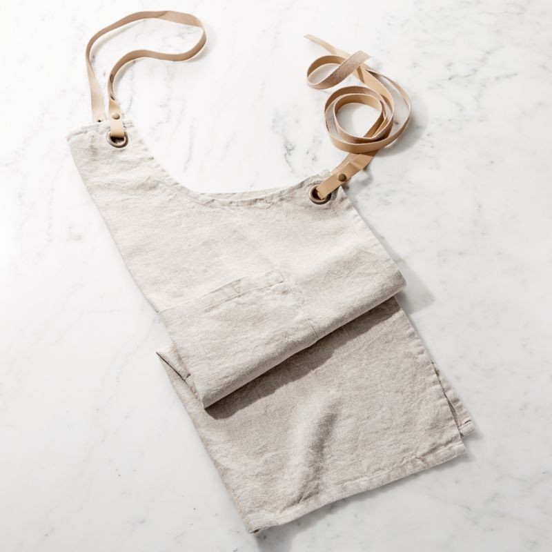 Oakley Linen Apron + Reviews | Crate and Barrel | Crate & Barrel