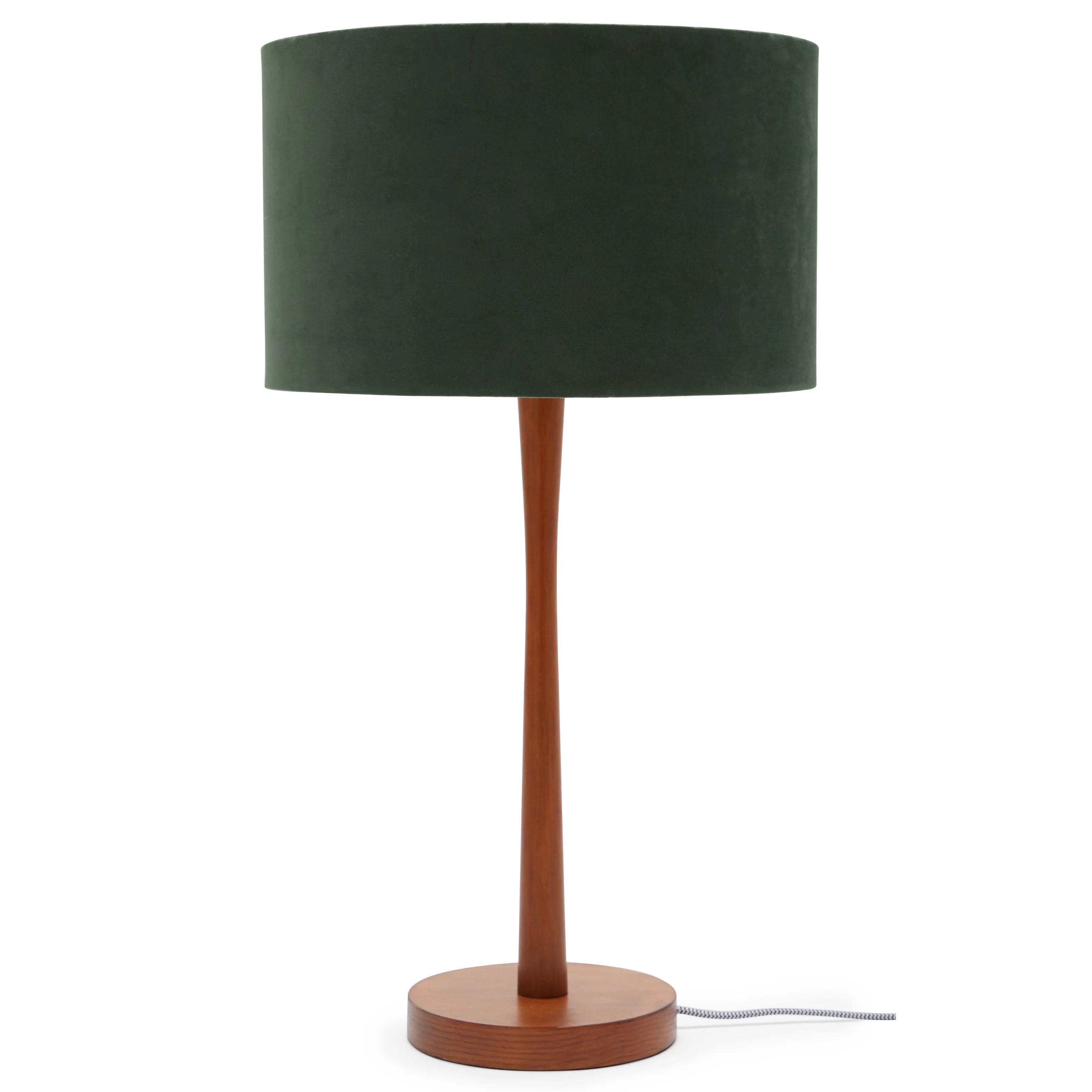 Wood Table Lamp with Green Velvet Shade by Drew Barrymore Flower Home | Walmart (US)
