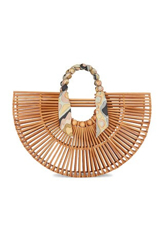 Cult Gaia Gaia's Fan Ark Top Handle Bag in Natural from Revolve.com | Revolve Clothing (Global)
