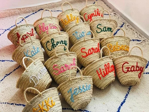 50% Off PERSONALIZED BASKET,bridal shower bags,customized straw bags,custom beach bag,straw tote,... | Etsy (US)