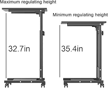 Amazon.com: TigerDad Adjustable Height C Table Sofa Side Bedside Table with Wheels, Hospital Bed ... | Amazon (US)