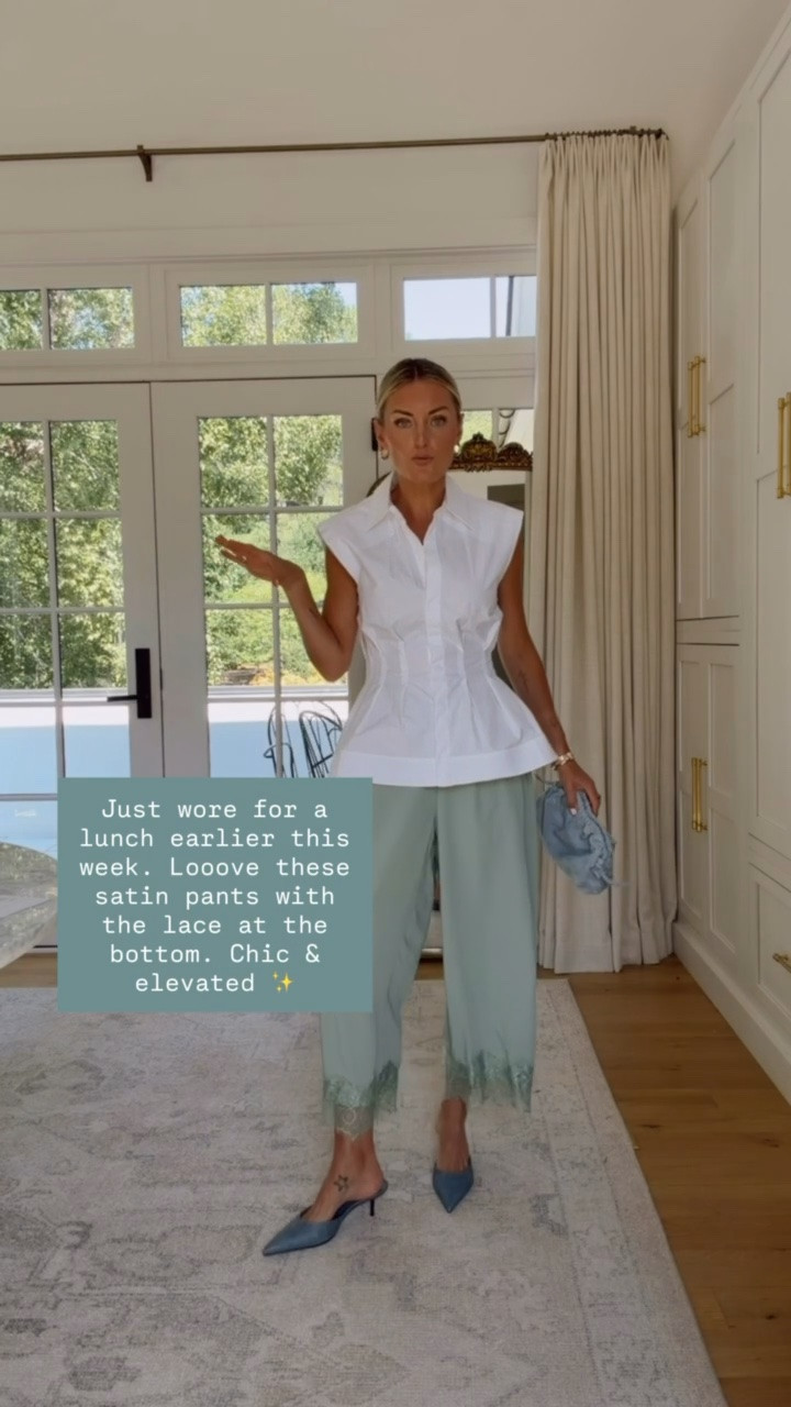 How chic is this outfit?! I love these pants with the lace hem! These are from Amazon, and they come in a few other colors! Wore this to lunch earlier this week & loved it! Wearing S!

Loverly Grey, Zara, barrel pants, satin pants, satin lace pants, pre fall outfit, workwear

#LTKSeasonal #LTKootd
