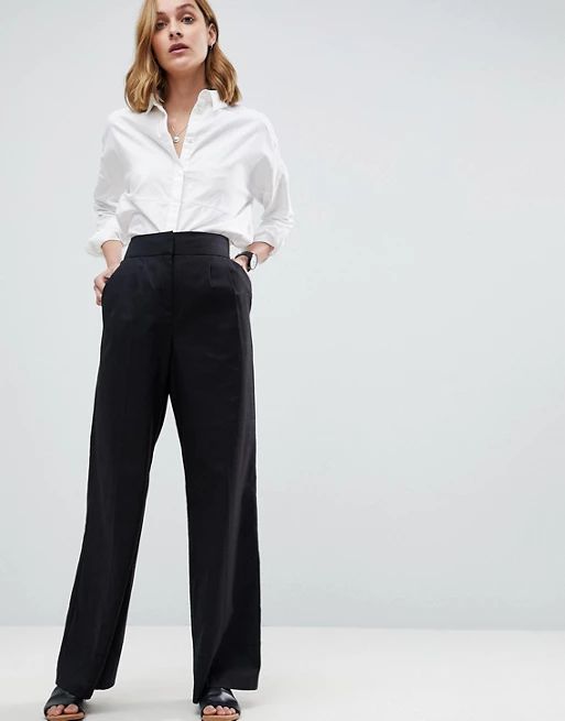 ASOS Tailored Clean Linen Wide Leg Pants | ASOS US