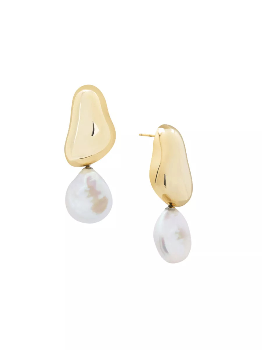 Carter 14K-Gold-Plated & Cultured Freshwater Pearl Drop Earrings | Saks Fifth Avenue