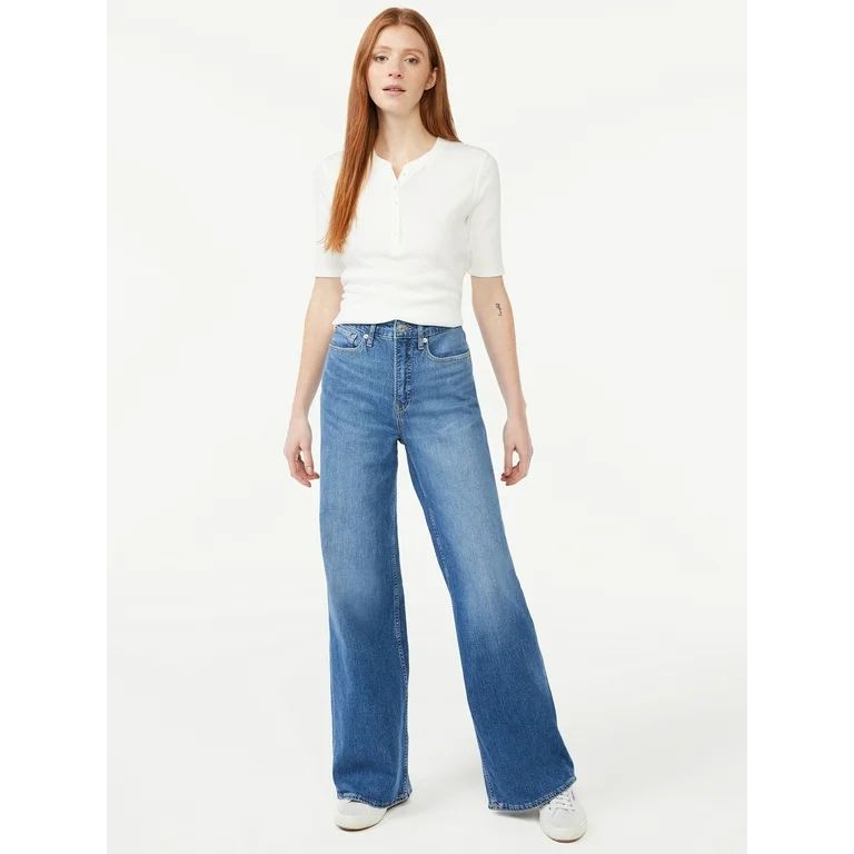 Free Assembly Women's High Rise Wide Leg Jeans | Walmart (US)